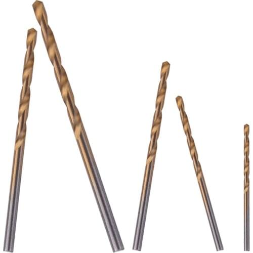 LETAOSK 50PCS 1/1.5/2/2.5/3mm HSS Titanium Coated Drill Bits Set High Speed Steel Power Tool