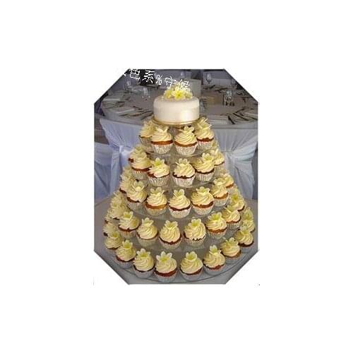 Hot Salet Wholesale Round 5 Tier acrylic clear new style birthday cake stand multifunction cake stand wedding decoration