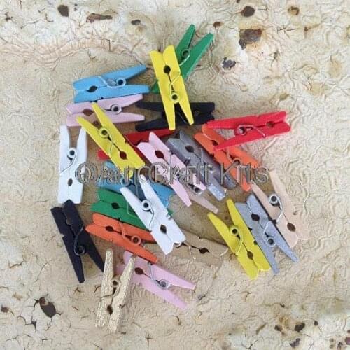 250pcs Mini Clothespin kawaii colorful wooden Clothespin, Little Wood Clips