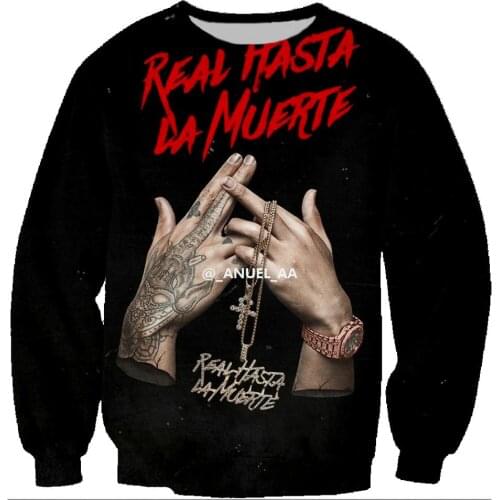 Rock Singer Anuel Aa Men Jacket Sweatshirts 3D Print Casual Hoodies Harajuku Tracksuit Outwear Boys Clothes Tops Sudaderas 5XL
