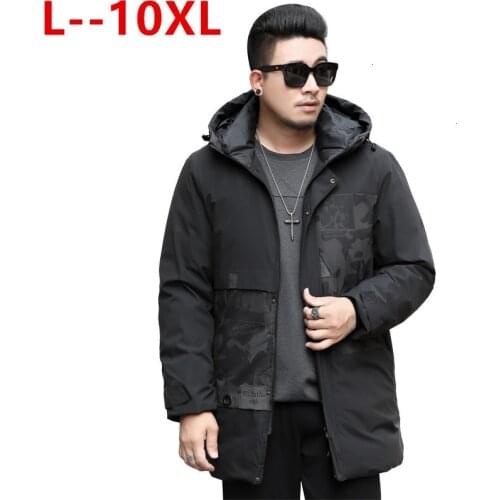 Plus size big 10XL 8XL 7XL 6XL 5XL Mens Winter Hooded Parka Coat Long Jacket Luxury Overcoat 2020 New Menswear Youth Big code