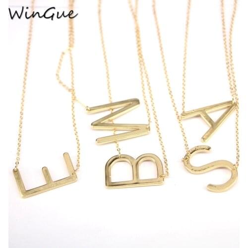 New Minimalist 26 A-Z Letter Name Initial Necklaces For Women Big Letter Pendant Necklace Girl gift