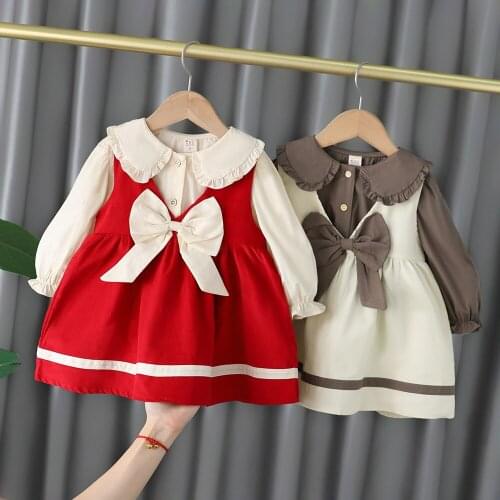 New Spring Autumn Baby Girl Clothes Ear Butterfly Girls Suit Baby Girl Dress Long Sleeve Dress Korean Version Princess Dress 2Y