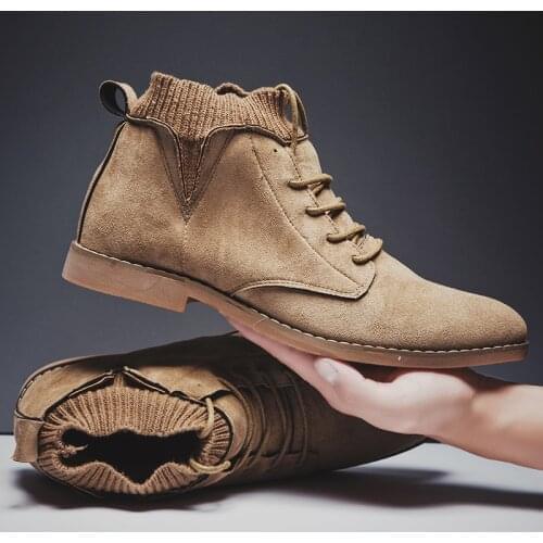 New Fashion Spring Pointed Men Casual Shoes Martin Boots Comfort Flat Cusp Leather Shoes Men Slip On Ankle Boots hombres botas