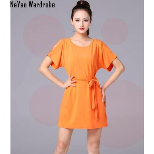 Latin Dance Dress Women Half Sleeve Dress for Ballroom Samba Tango Chacha Dancing Performamnce SS023