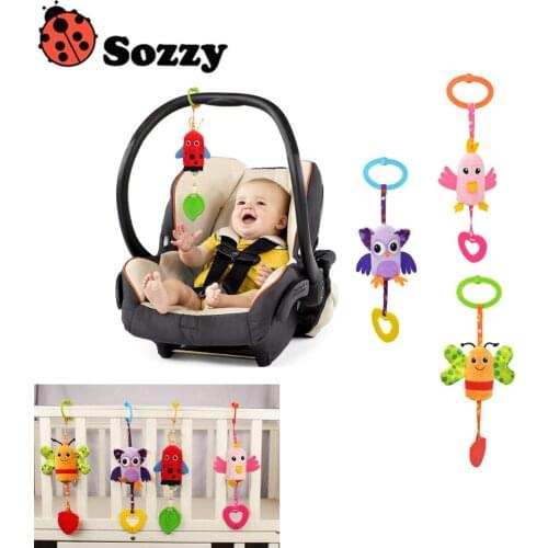 1pcs Sozzy Animal Style Baby Mobile Bed Hanging Wind Chimes Ringing Baby Hand Bell Toy Plush Dolls Toy