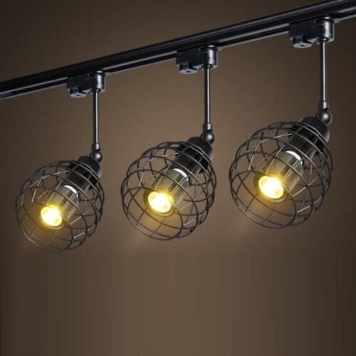 Retro industrial Three Head Pendant light For living room lighting LED track Hanging lamp For restaurant cafe bar