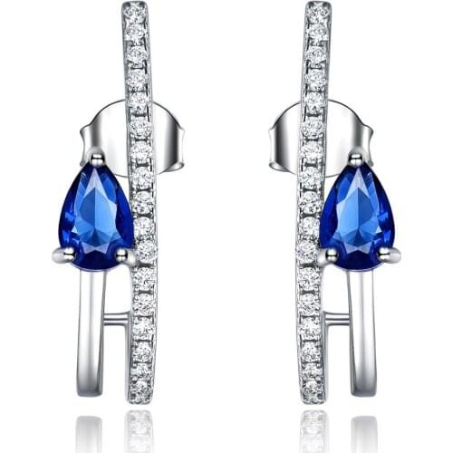 Popular authentic Earrings 14K pure gold elegant female sapphire high end attractive female Earrings factory direct sales