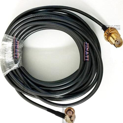 SMA Right Angle Male to SMA Jack Female Nut Bulkhead Wires Cable Antenna RG174