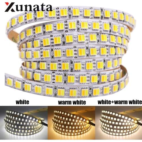 SMD 5050 LED Strip DC 12V IP21 White + Warm White CCT 60led 120 LEDs/m Flexible Tape 3014 LED Light Lamp 5m