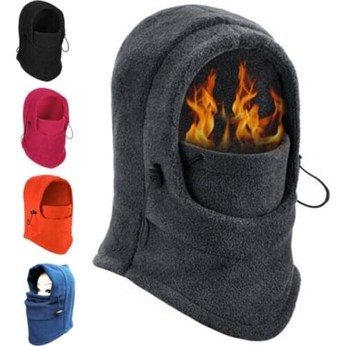 Thermal Fleece Balaclava Hats Hooded Windproof Neck Warmer Winter Sports Face Mask Bike Motorcycle Helmet Beanies Masked Cap