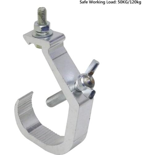 High Quality Aluminium Material Stage Light Hook Safe Working Load 50KG-120KG Hook Light Clamp Suit 30MM-60MM Truss Tube
