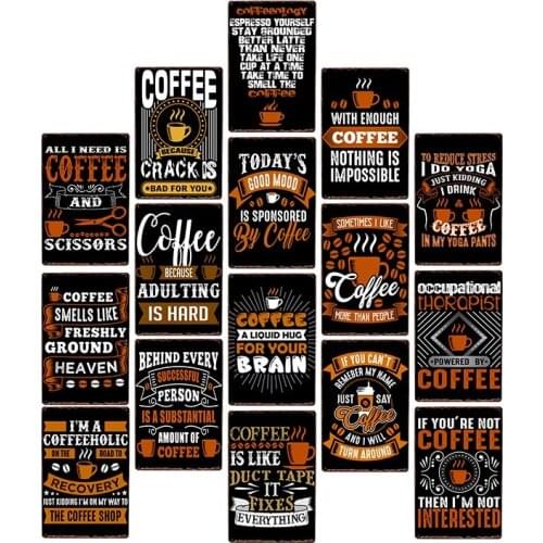 Funny Coffee Quote Saying Best Metal Sign Vintage Poster For Cafe Bar Pub Wall Decor Plates Home Decor 20*30 cm