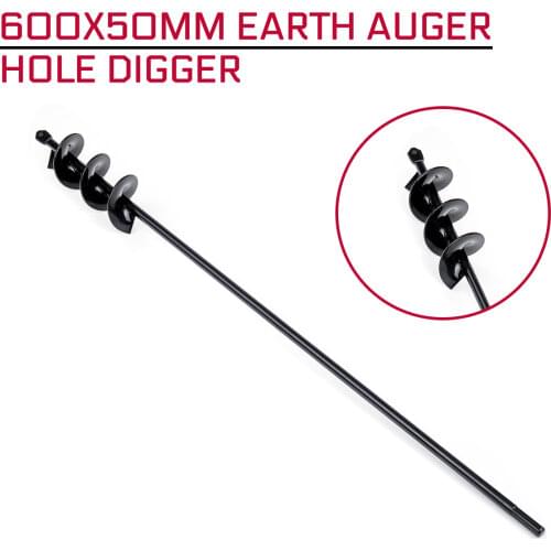 1pcs 600x50mm Earth Auger Hole Digger Tool Borer Post Hole Digger Garden Auger Tool Garden Planting Machine Drill Bit