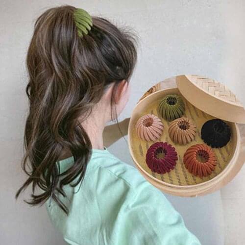 Haimeikang Fashion Women Bun Velvet Clip Hair Ponytail Buckle Hair Clip Claw Bird Nest Expanding Hair Accessories Headwear