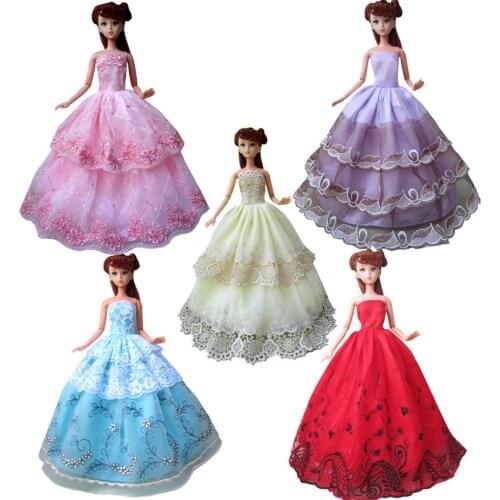 1pcs model choose option Wedding Dress Princess Gown Dress Clothes Gown For Barbie doll dress