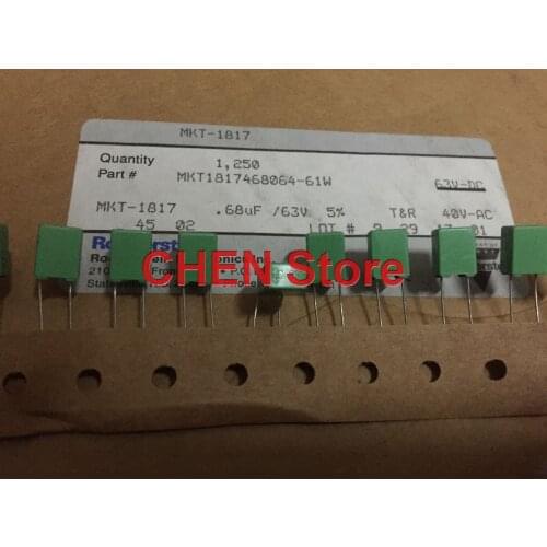 10PCS/20PCS Germany ERO MKT1817 0.68UF 63V P5MM green Audio Correction Film Capacitor MKT 1817 0.68UF/63V 684/63V 680NF