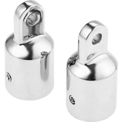 2Pc Marine Hardware Stainless Steel 316 Bimini Top Eye End Cap Hardware Fittings For 7/8"" 22mm Pipe Tube for Yacht Rowing Boats