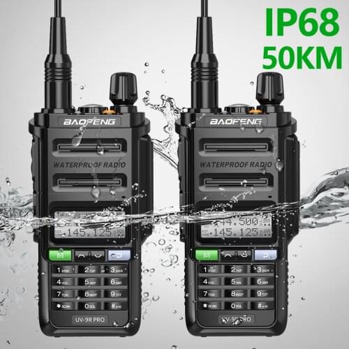 2PCS Baofeng UV-9R PRO IP68 Waterproof Dual Band 136-174/400-520MHz Ham Radio 10KM Baofeng Walkie Talkie 50KM UV-82 UV-5R UV-XR