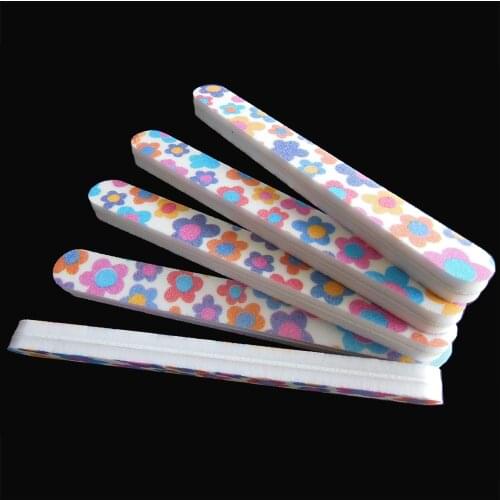5 pcs/lot 100/100 grits Sponge Nail File Art Manicure Kits naiil sanding file nail buffer file random colour