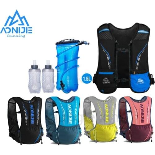 AONIJIE 2020 Newest C9102 Outdoor Hydration Backpack 5L Sports Running Vest Ultra Light Bag Soft Water Bottle Hiking Cycling