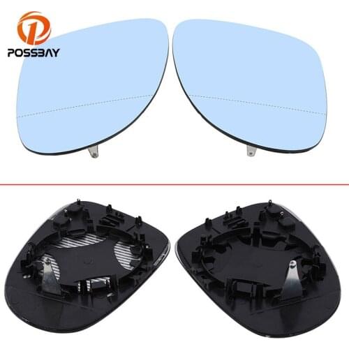 POSSBAY Car Side Door Heating Rearview Mirror Blue Glass Lens for VW Golf/R32/GTI/Rabbit 2006-2007 Front Door Rear Mirrors