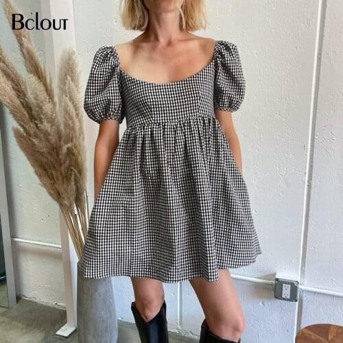 Модные платья в клетку Bclout China At AliExpress