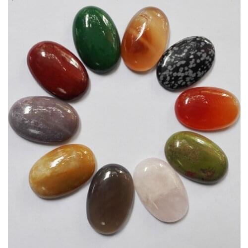 Wholesale 30*20MM Nature Stone Oval shape Beads for jewelry making Mixed cab cabochon 10Pcs/lot Free shipping