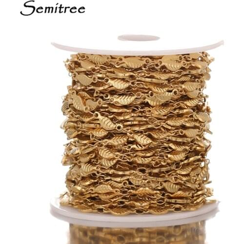 1 Meter Stainless Steel Leaf Chains Bulk for DIY Jewelry Making Necklaces Components Crafts Bracelet Anklets Makings Accessories