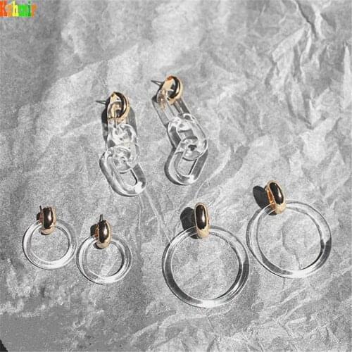 Kshmir 2020 Geometric Metal Acrylic Acetate Acrylic New Stylish Retro Long Female Earrings Female Jewelry Transparent Women Punk
