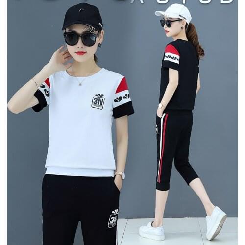 Summer lounge wear two piece set top and pants 2 piece sets womens outfits korean style fall clothing 2021 tracksuit casual