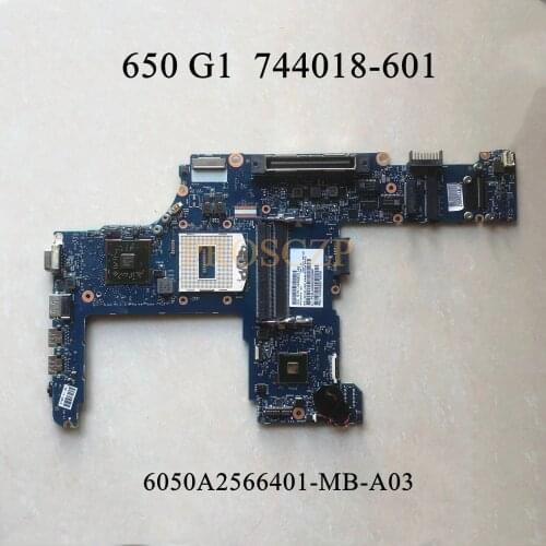 FOR HP 650 G1 Laptop motherboard HM87 with 744018-001 744018-501 744018-601 6050A2566401-MB-A03 100% working well