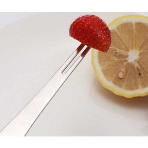 Fashion New Stainless Steel Fruit Forks Cake Pastry Fork Reusable Vegetable Salad Sticks Dessert Food Needle Kitchen Tableware