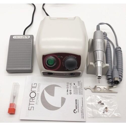 STRONG 207B red 65W micro-motor + STRONG120ii35000RPM high-quality drill bit Professional nail art polishing equipment