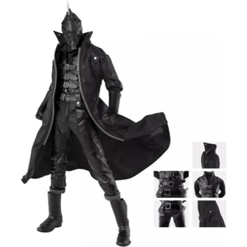 Male Black Leather 1/6 Overcoat Coat Windbreaker Clothing Suits Model CC224 F Doll for 12 inch Action Figures Model Toy