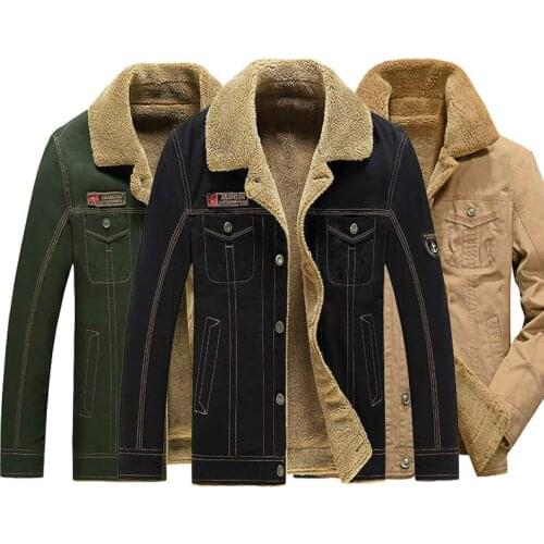 2020 New Men Winter Jacket Coats Mens Denim Jackets Fashion Quality Thick Warm Fleece Lined Military Outwear Coat Drop Shipping