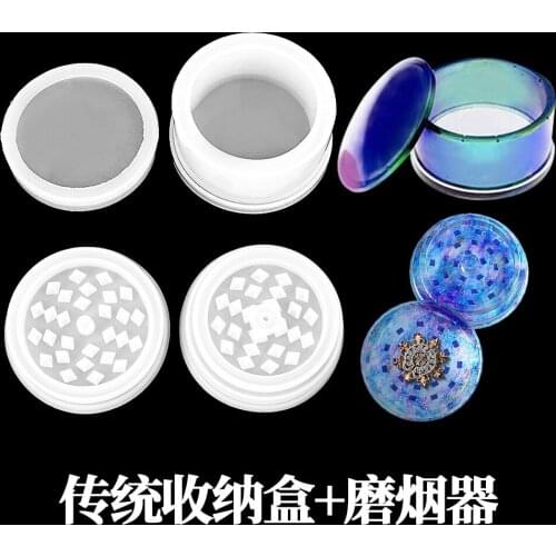 Creative Crystal Drop Round Bottle Herbal Grinder Set Silicone Resin Mold Uv Resin Mould Combination Wholesale