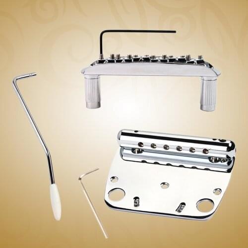 Exquisite 6 String Guitar Tremolo Bridge Tailpiece Set for Mustang Guitar Chrome Guitar Part Accessories