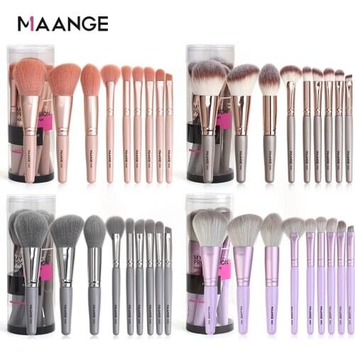 MAANGE 9 PCs Makeup Brushes Tool Set Cosmetic Powder Eye Shadow Foundation Blush Blending Beauty Make Up Brush