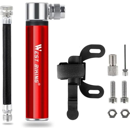 MTB Bike Pump Mini Mountain Road Bike Air Pump Aluminum Alloy Portable Bicycle Tire Air Inflator For Basketball Football Pump