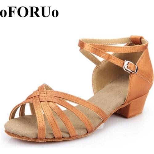 2017 new Dance shoes children kids adult Women latin shoes Salsa Ballroom dancing shoes dance for woman size 24~40 SR004