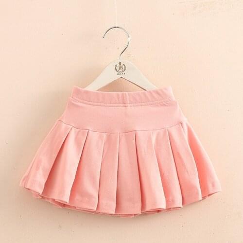 2021 Autumn Spring Casual 3-8 9 10 12 Years Kids Cotton Clothing School Solid Color Baby Girls Dance Training Skirt With Shorts