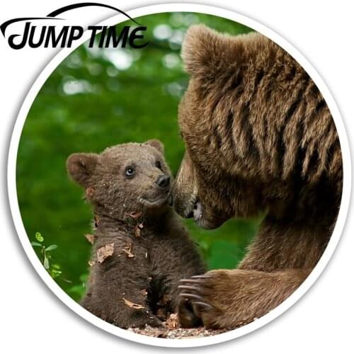 Jump Time for Cute Bear Cub Vinyl Stickers Baby Animal Sticker Laptop Luggage Decal Window Tank Waterproof Car Decoration