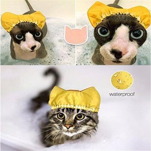 2021 Pet Dog Cat Hat Animal Bathrobe Bath Towel Shower Cap Waterproof Bonnet For Cat Accessory