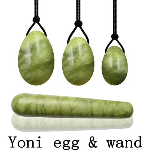 Vaginal Muscle Tightening Yoni Egg Set Wand Kegel Exerciser Stone Massage Ball Pelvic Floor Repair Resuable Drilled Jade Eggs
