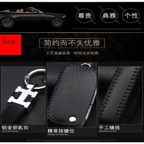 High Quality Genuine Leather Cowhide Car Key Case Key Chain for Bentley Auto Interior Accessories