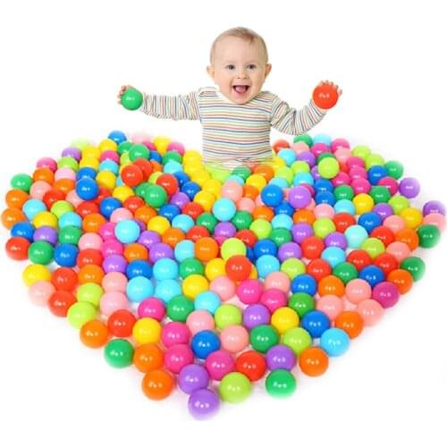 10Pcs Baby Ball Pits Food Grade Thicken Bite Toy Ball Childrens Paradise Ball Pool Shower Toy Random Color Diameter 5.5 cm