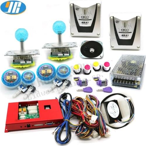 2 Players Fishing game DIY kit English 20 in 1 Games fishing hunter LED joystick Push button Power supply Ticket dispenser