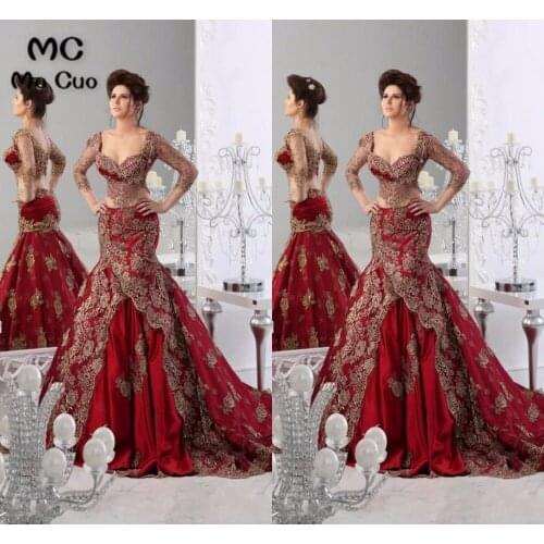 2 Piece Gowns Amazing 2018 Promotion India Style Three Quarter of Sleeve Embroidery Evening dress Formal Long Women Prom Dresses