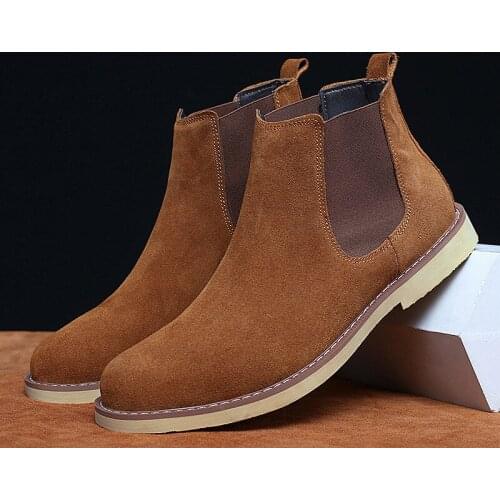 2021 Winter Boots Ankle Chelsea Boots Suede Men Shoes Warm Winter Shoes Casual Men Boots Waterproof Snow Boots Male Dropshipping
